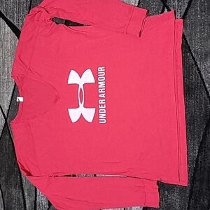 UNDER ARMOUR V-neck Loose Fit Logo Long-sleeve Tee-Shirt PRICE FIRM